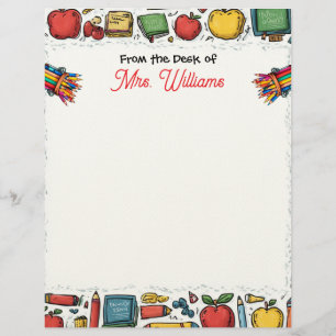 School Supplies Teacher's  Letterhead
