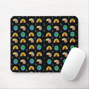 School Supplies with Numbers and the Alphabet Mouse Pad