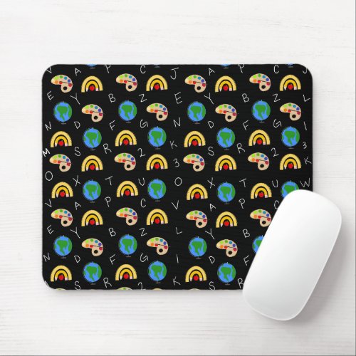 School Supplies with Numbers and the Alphabet Mouse Pad