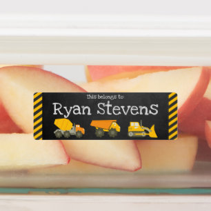 School Supply Labels - Construction Theme
