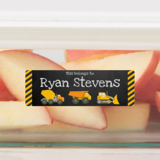 School Supply Labels - Construction Theme