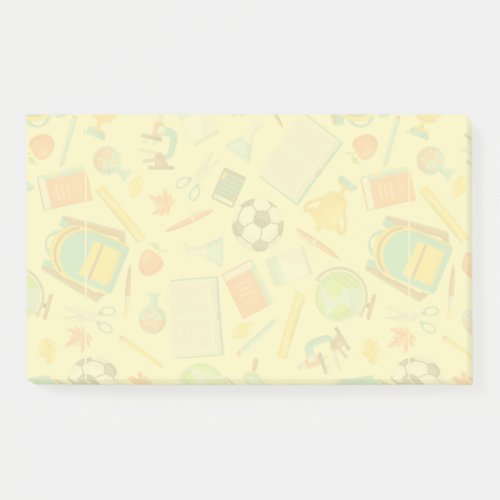 School Supply Pattern Post_it Notes