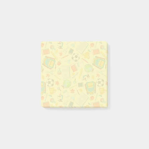 School Supply Pattern Post_it Notes