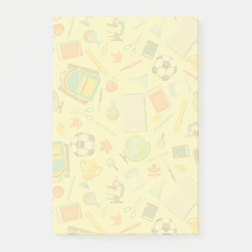 School Supply Pattern Post_it Notes