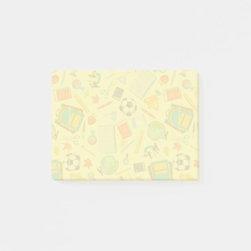 School Supply Pattern Post_it Notes