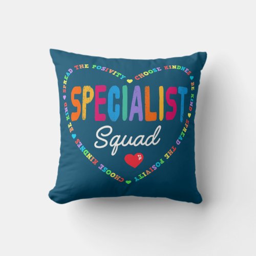 School Support Team Specialist Teacher Squad Throw Pillow