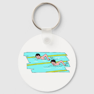 School Swim Competition Keychain