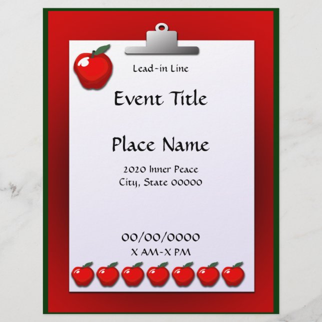 School Teacher Apple Event Flyer (Front)