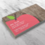 School Teacher Apple Wood Background Business Card
