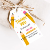 School Teacher Appreciation Thank You Favor Tags