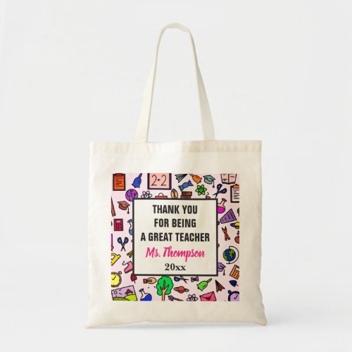 School Teacher Appreciation Thank You Tote Bag