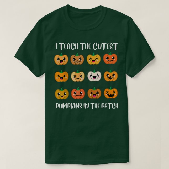 School Teacher Autumn I Teach Coolest Pumpkin In T T-Shirt (Design Front)