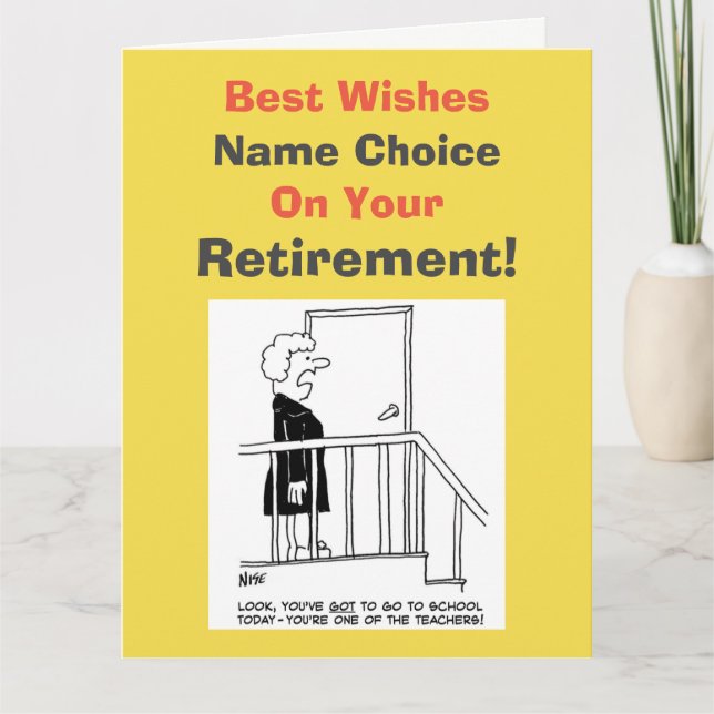 School Teacher Best Wishes on Retirement Card (Front)