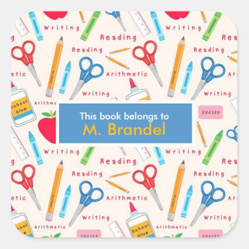 School Teacher Book Personalized Stickers