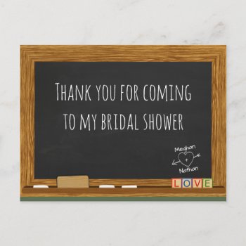 School Teacher Bridal Shower Thank You Postcard by NightOwlsMenagerie at Zazzle