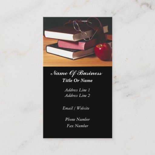 Customizable School Teacher Business Card