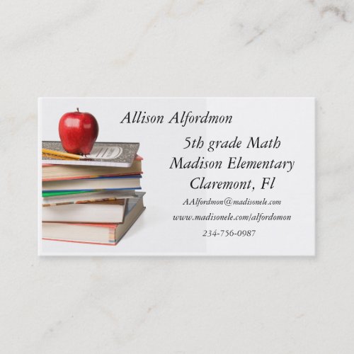 School Teacher Business Card