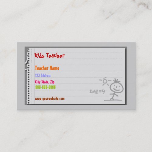 School Teacher Business Cards