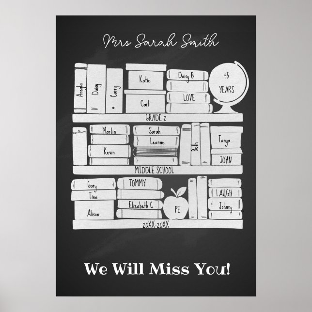 School teacher class book  pocket folder iPad pro  Poster (Front)