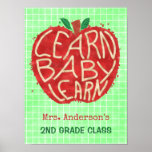School Teacher Classroom Apple | Learn Baby | Name Poster