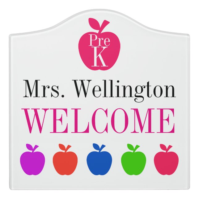 School Teacher Classroom Door Sign (Large Crest Front)