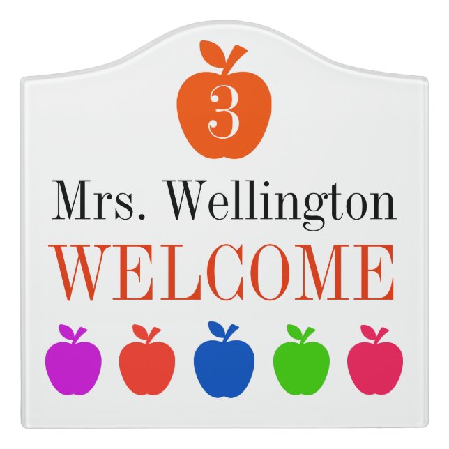 School Teacher Classroom Door Sign (Large Crest Front)