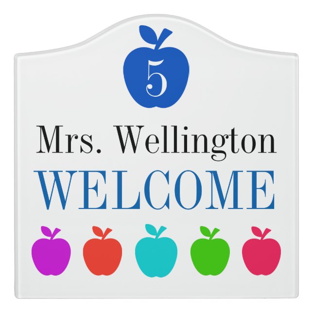 School Teacher Classroom Door Sign (Large Crest Front)