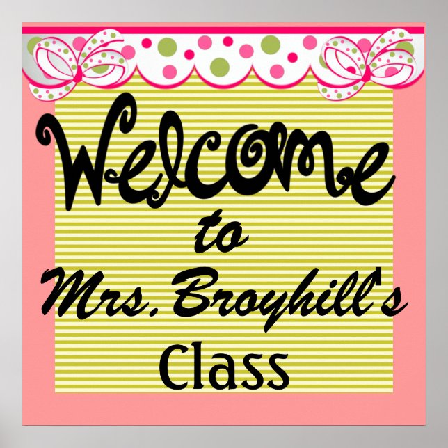 School - Teacher Classroom Welcome - SRF Poster (Front)