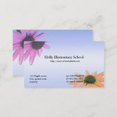 School teacher daisy flowers business card (Front/Back)