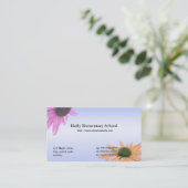 School teacher daisy flowers business card (Standing Front)