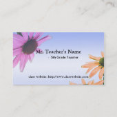 School teacher daisy flowers business card (Back)