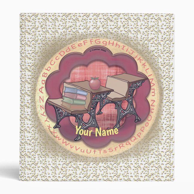 School Teacher Desk 3 Ring Binder (Front)