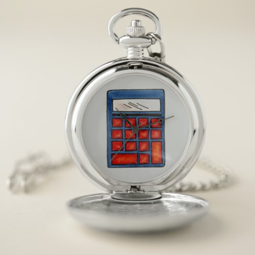 School Teacher Education Math Nerd Calculator Pocket Watch