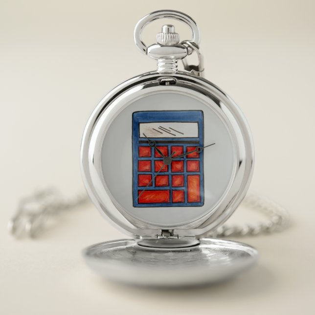 School Teacher Education Math Nerd Calculator Pocket Watch (Inside)