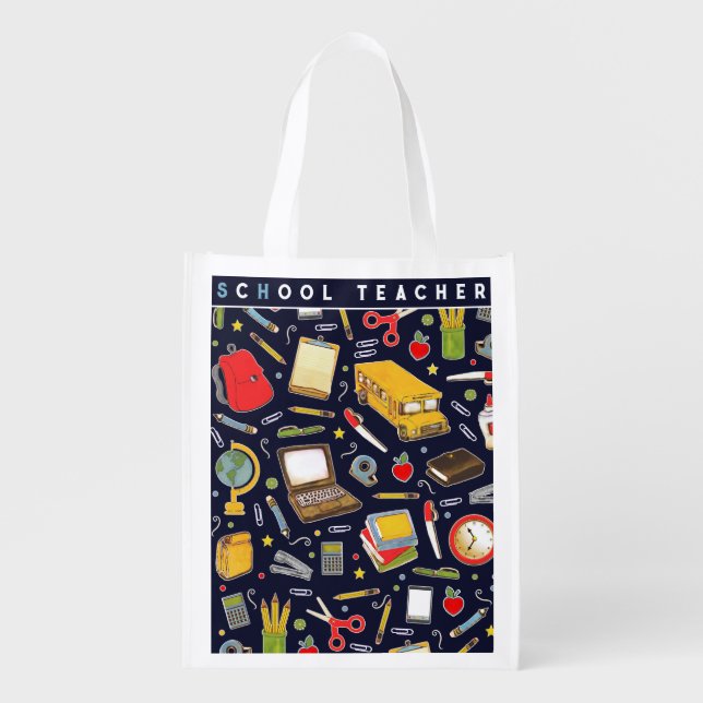 School Teacher Gift Grocery Bag (Front)