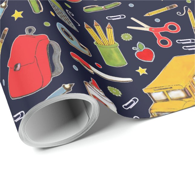 School Teacher Gift Wrapping Paper (Roll Corner)