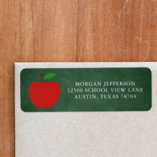 Cute Apple Chevron Stripes Teacher Stickers