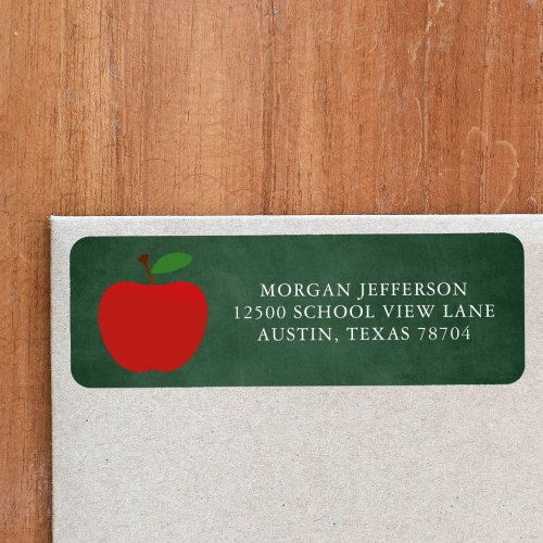 School Teacher Green Chalkboard Return Address Label