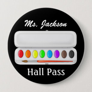 School Teacher Hall Pass - SRF Pinback Button