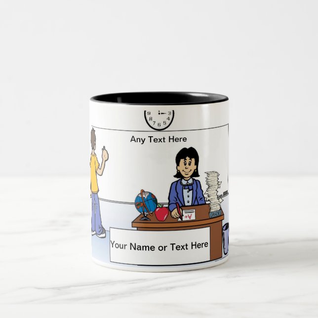 School Teacher, High/Middle School - Female Two-Tone Coffee Mug (Center)