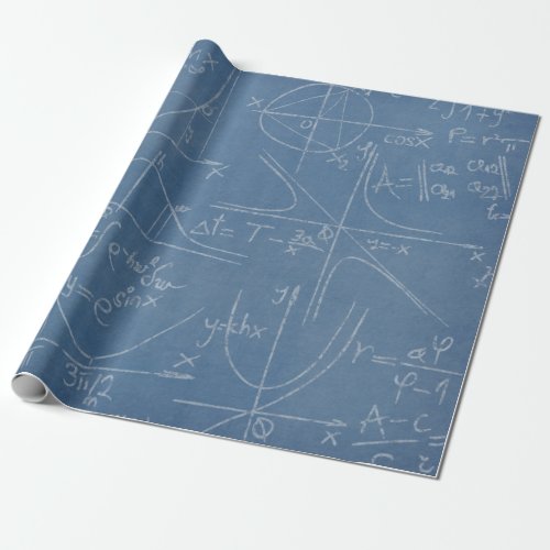 School Teacher Math Equations  Wrapping Paper