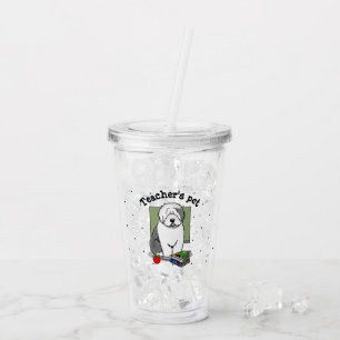 School Teacher Old English Sheepdog (Gray 1) Cute Acrylic Tumbler