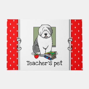 School Teacher Old English Sheepdog (Gray 1) Cute Doormat
