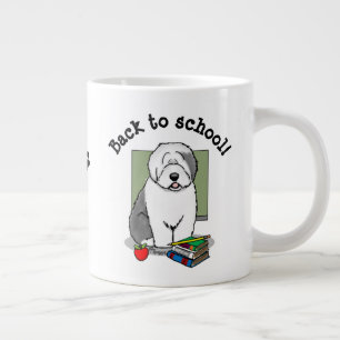 School Teacher Old English Sheepdog (Gray 1) Cute Giant Coffee Mug