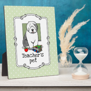 School Teacher Old English Sheepdog (Gray 1) Cute Plaque