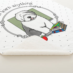 School Teacher Old English Sheepdog (Gray 1) Cute Sherpa Blanket