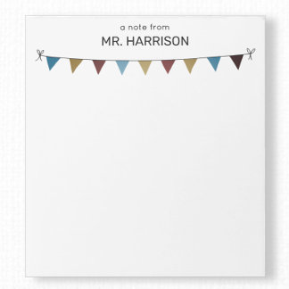 School Teacher or Coach Rustic Bunting Flags Notepad