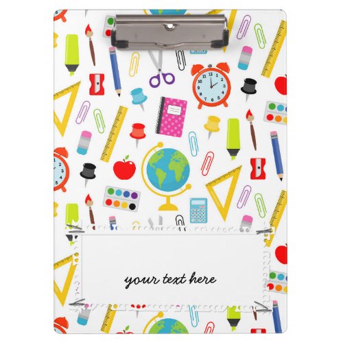 School Teacher Pattern Colorful Clipboard