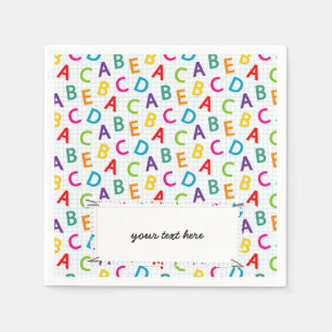 School Teacher Pattern Colorful Napkins