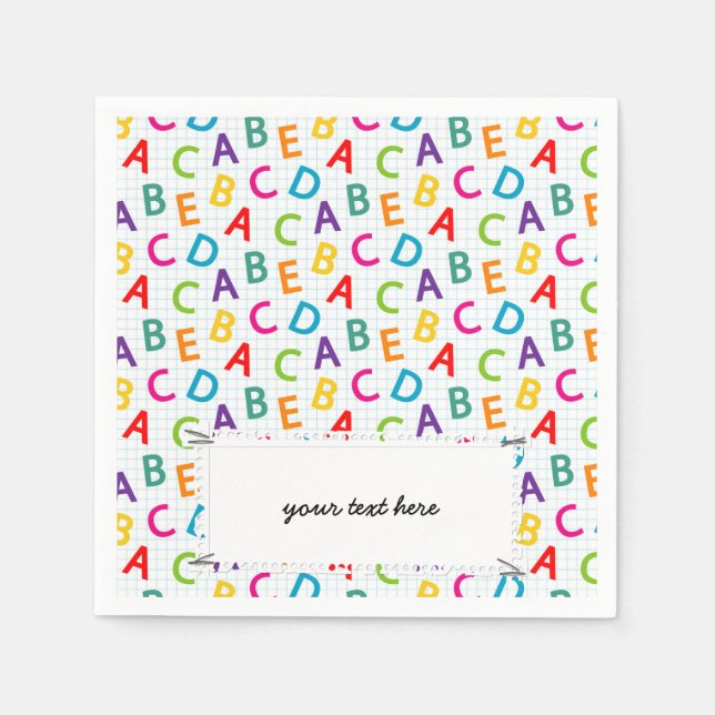School Teacher Pattern Colorful Napkins (Front)